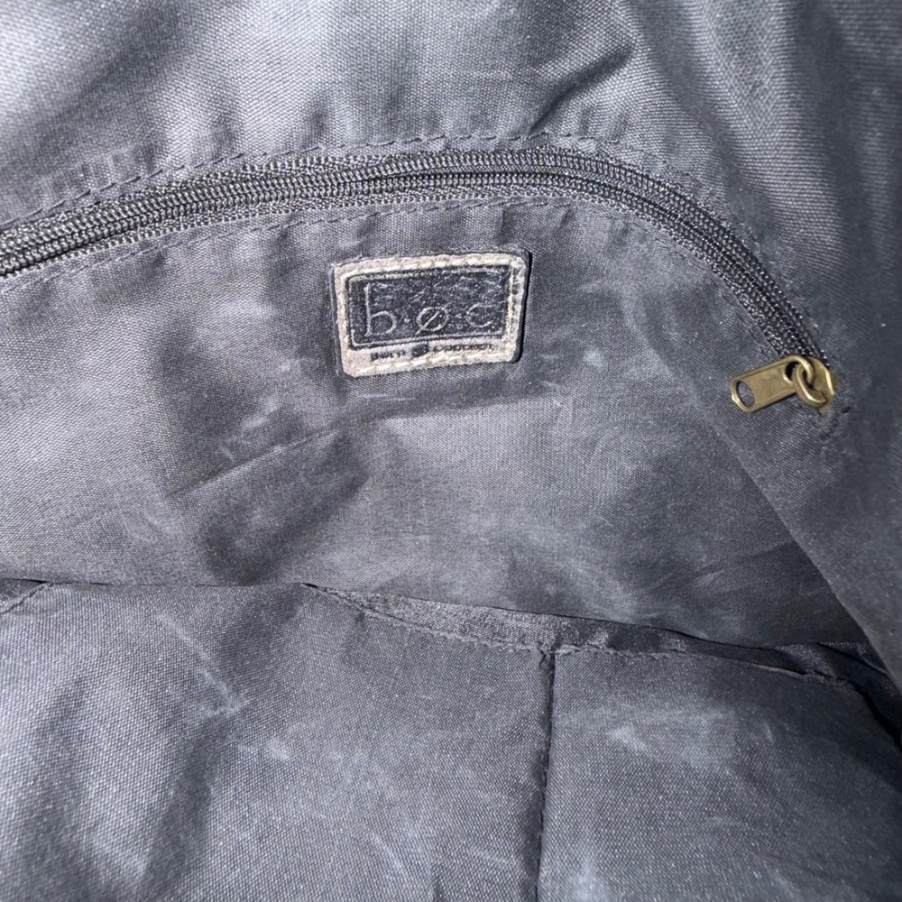 b.o.c. Born Concept Grey Two-Tone Crossbody Bag Woven Trim Messenger Purse - Picture 4 of 7